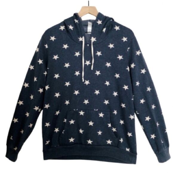 Alternative Navy Star Print Hoodie - Picture 1 of 6